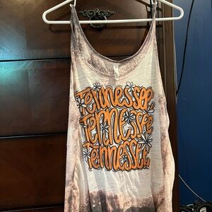 Tennessee Graphic Women's Tank Top - Orange and White